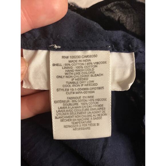 Joie Floral Button Front Mini Dress Cottagecore Boho Navy XXS - Picture 5 of 5